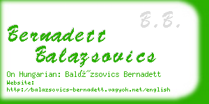 bernadett balazsovics business card